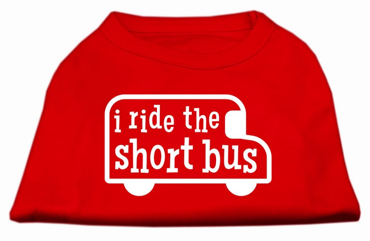 I ride the short bus Screen Print Shirt Red XXL